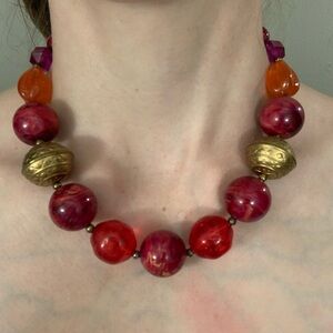 Vintage Colorful Beaded Necklace